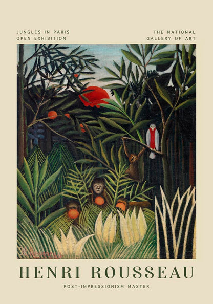 Monkeys and Parrot Rousseau Exhibition Poster