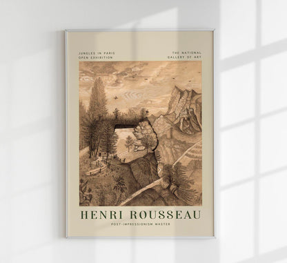 Hikers Climbing Rousseau Exhibition Poster