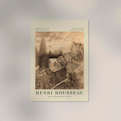 Hikers Climbing Rousseau Exhibition Poster