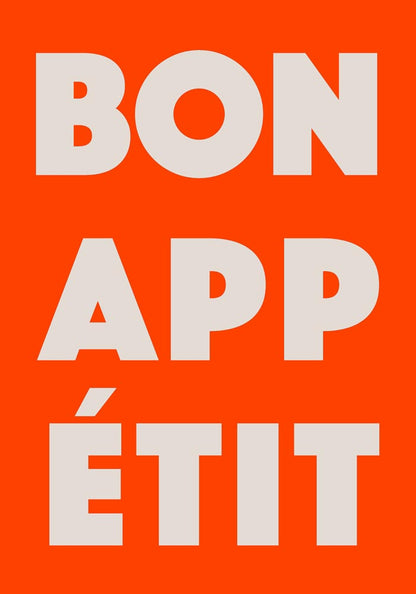 Bon Appétit Coral Red Art Print