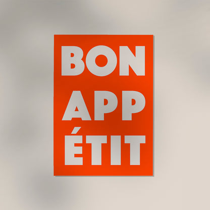 Bon Appétit Coral Red Art Print