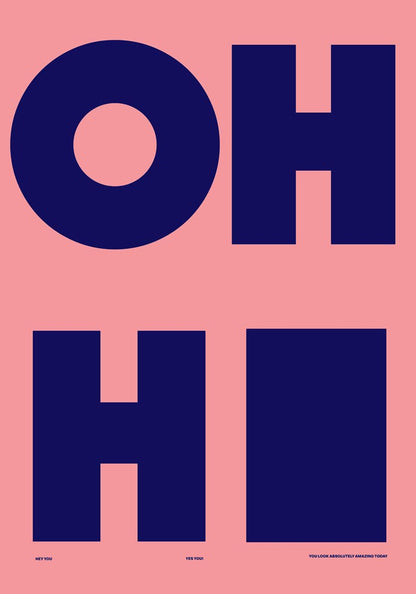 Oh Hi! Pink And Blue Art Print