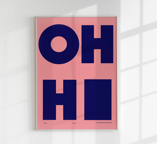 Oh Hi! Pink And Blue Art Print