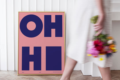 Oh Hi! Pink And Blue Art Print