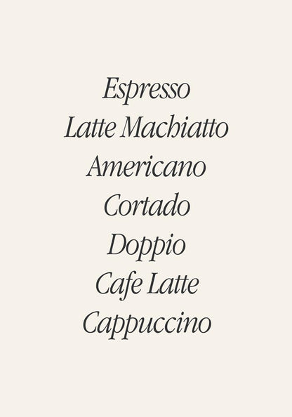 The Coffee List Art Poster