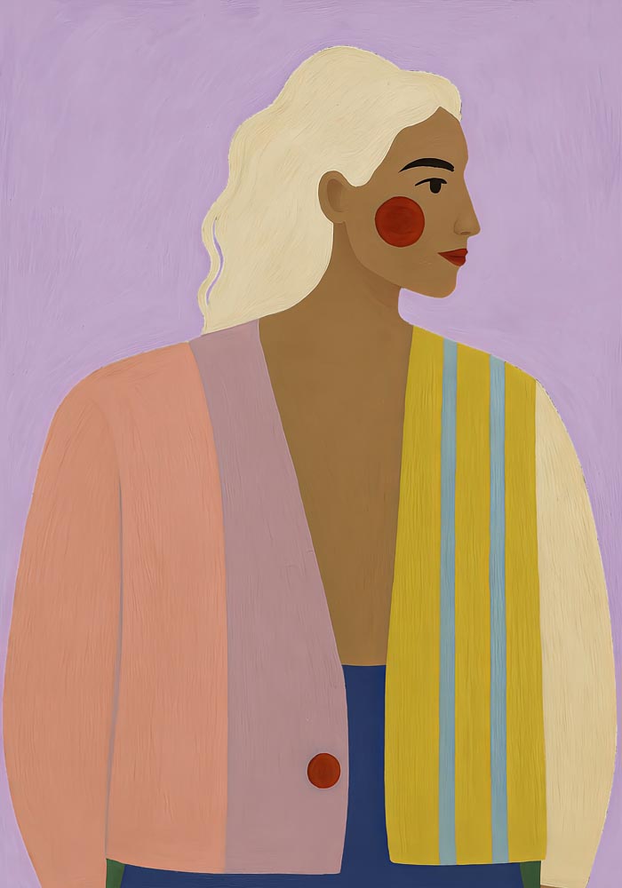 Girl In Lila Art Poster