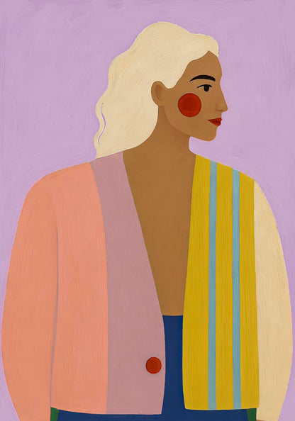Girl In Lila Art Poster