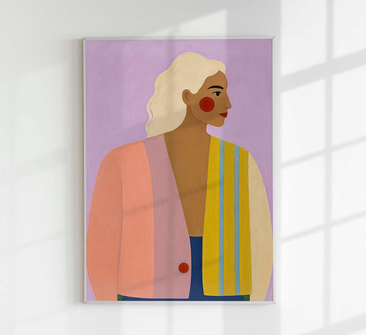 Girl In Lila Art Poster