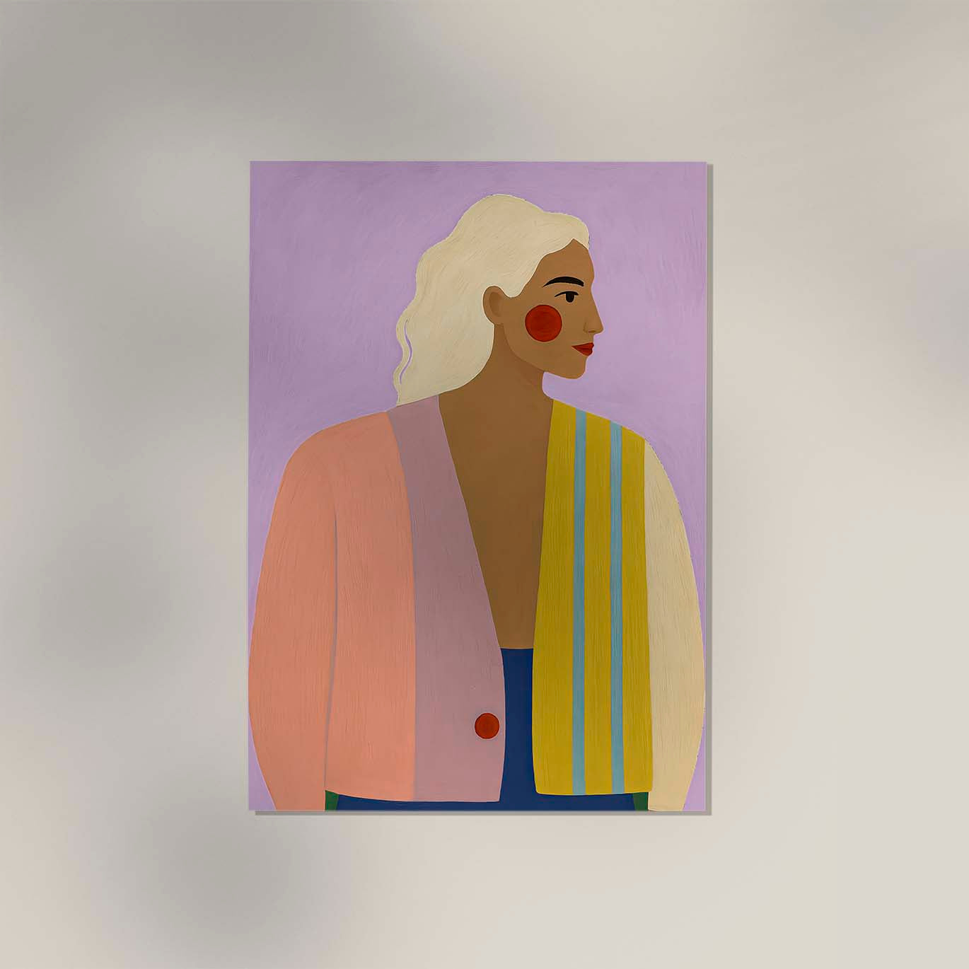 Girl In Lila Art Poster