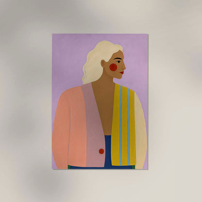 Girl In Lila Art Poster