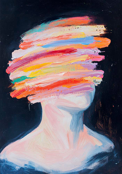 Brushtrokes Face Art Print