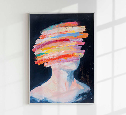 Brushtrokes Face Art Print