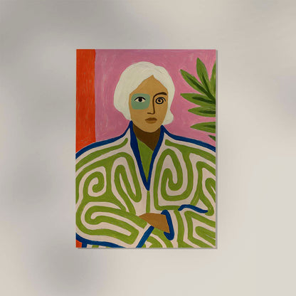 Girl & Exotic Jacket Art Print