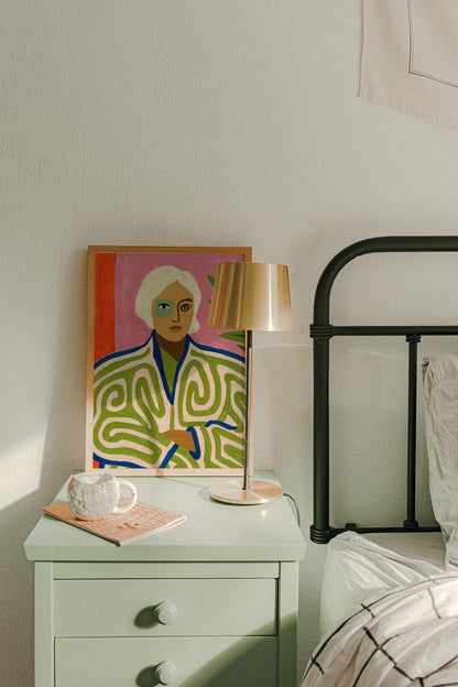 Girl & Exotic Jacket Art Print
