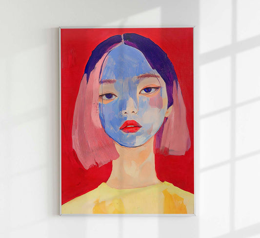 Short Hair Girl Art Print