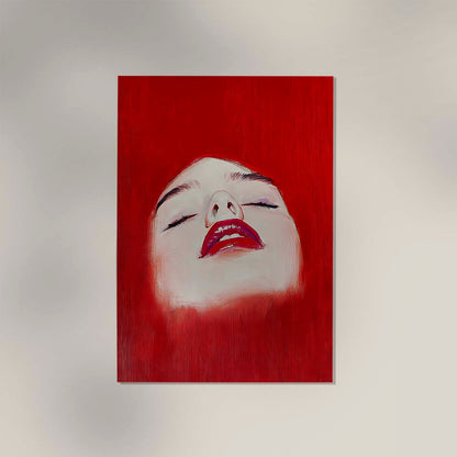 Red Lips Woman Art Print