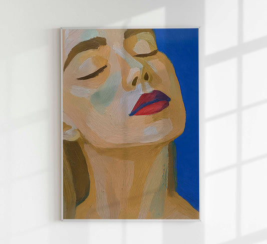 Feeling the breeze on her face Art Print