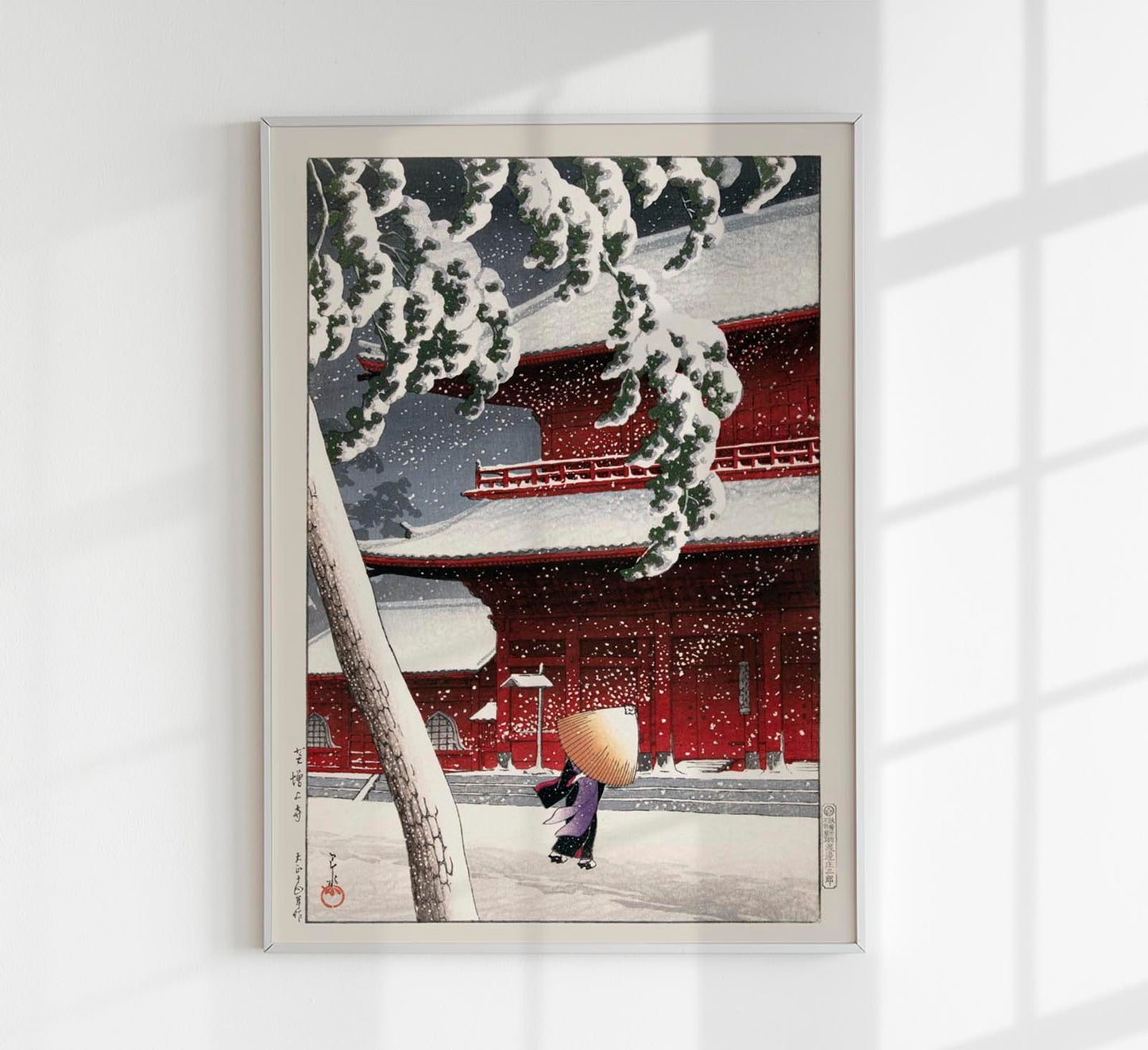 Geisha in the snow by Hasui Poster