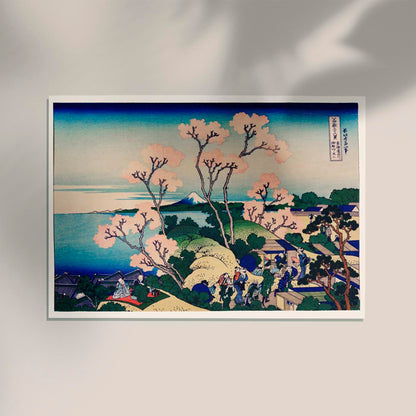 Cherry blosson Goten-Yama Hill, Shinagawa on the Tokaido by Hokusai Poster