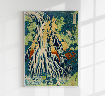 Shimotsuke Waterfall by Hokusai Poster