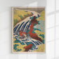 Yoshitsune WaterFalls by Hokusai Poster