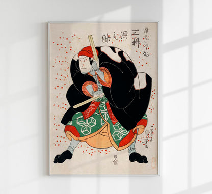 Samurai and Red Dots by Utagawa Kuniyoshi