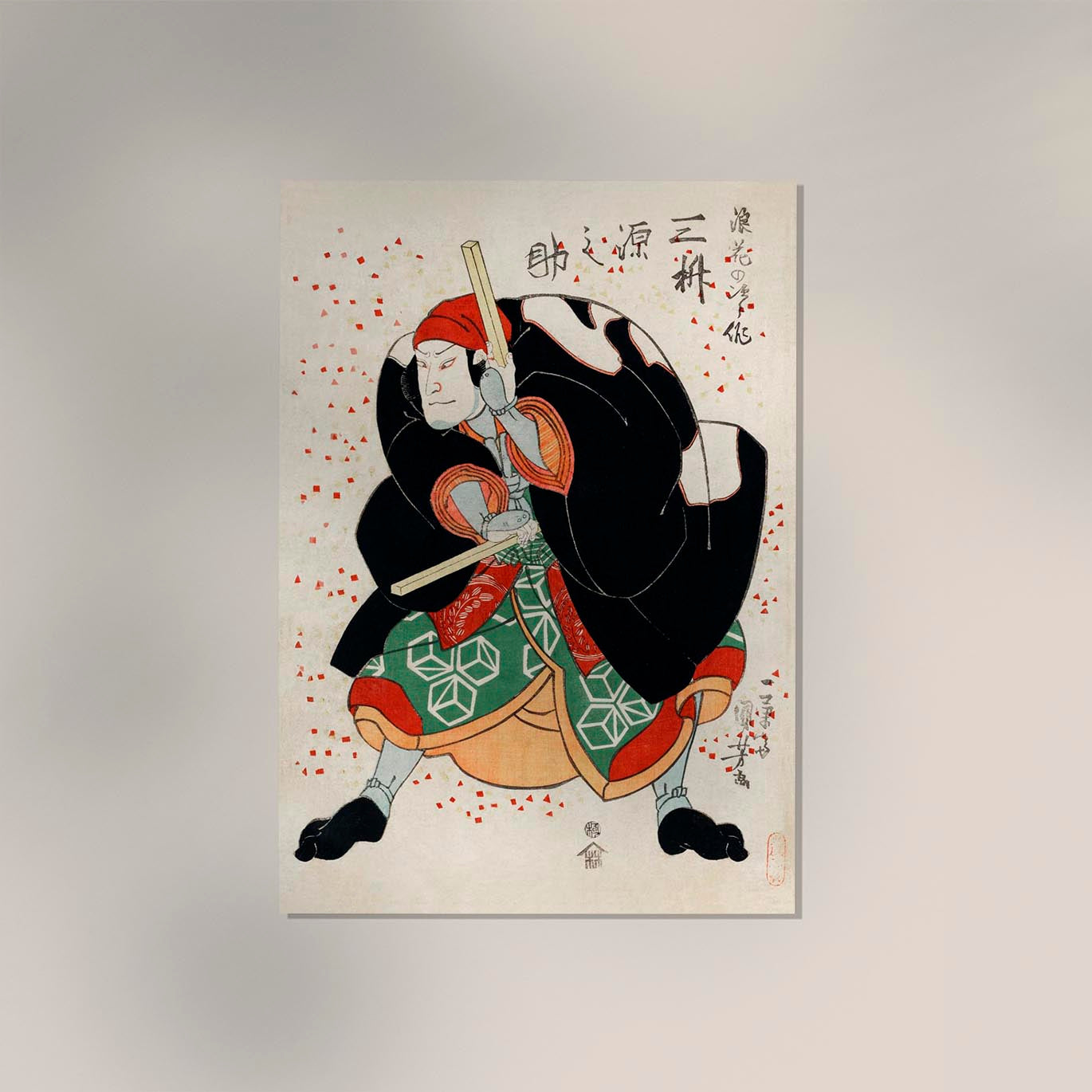 Samurai and Red Dots by Utagawa Kuniyoshi