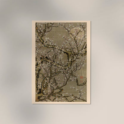 White Plum Blossoms and the Moon by Ito Jakuchu Japanese Poster