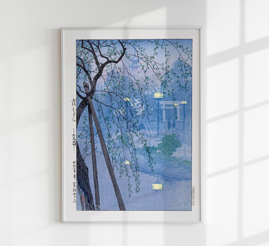 Japan at night by Shirô Poster