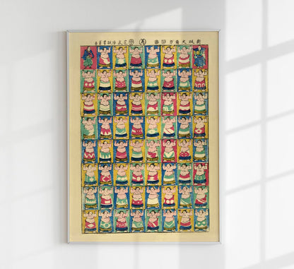 Sumo Wrestlers Chart Poster