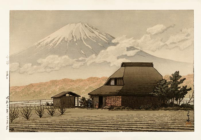 Fuji from Narusawa village by Hasui Poster