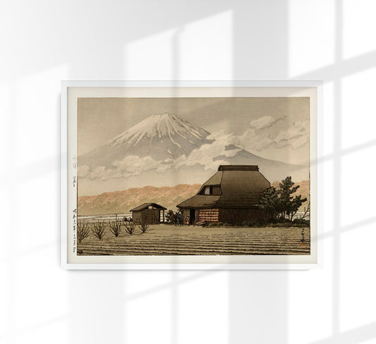 Fuji from Narusawa village by Hasui Poster