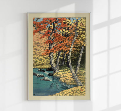 Autumn in Oirase Japanese Poster