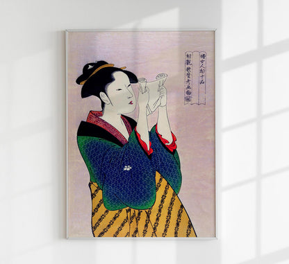 Geisha Fumi Yomu Onna by Kitagawa Utamaro