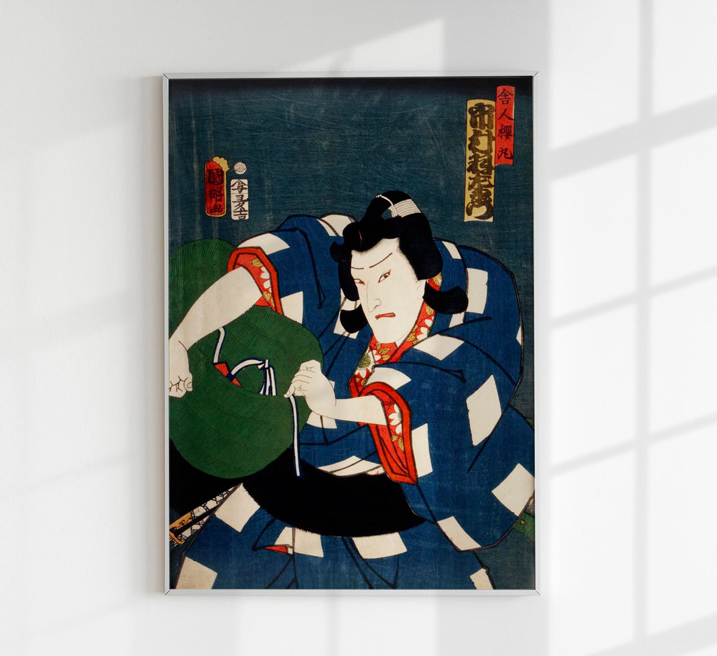 Japanese Actor with Blue Kimono by Toyohara Kunichika