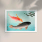 Common and Golden Carp by Koson Poster