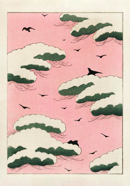 Pink Sky Japanese Art Poster