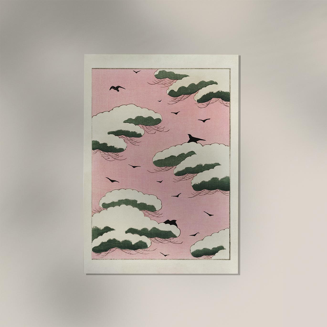 Pink Sky Japanese Art Poster