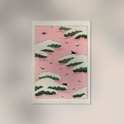 Pink Sky Japanese Art Poster