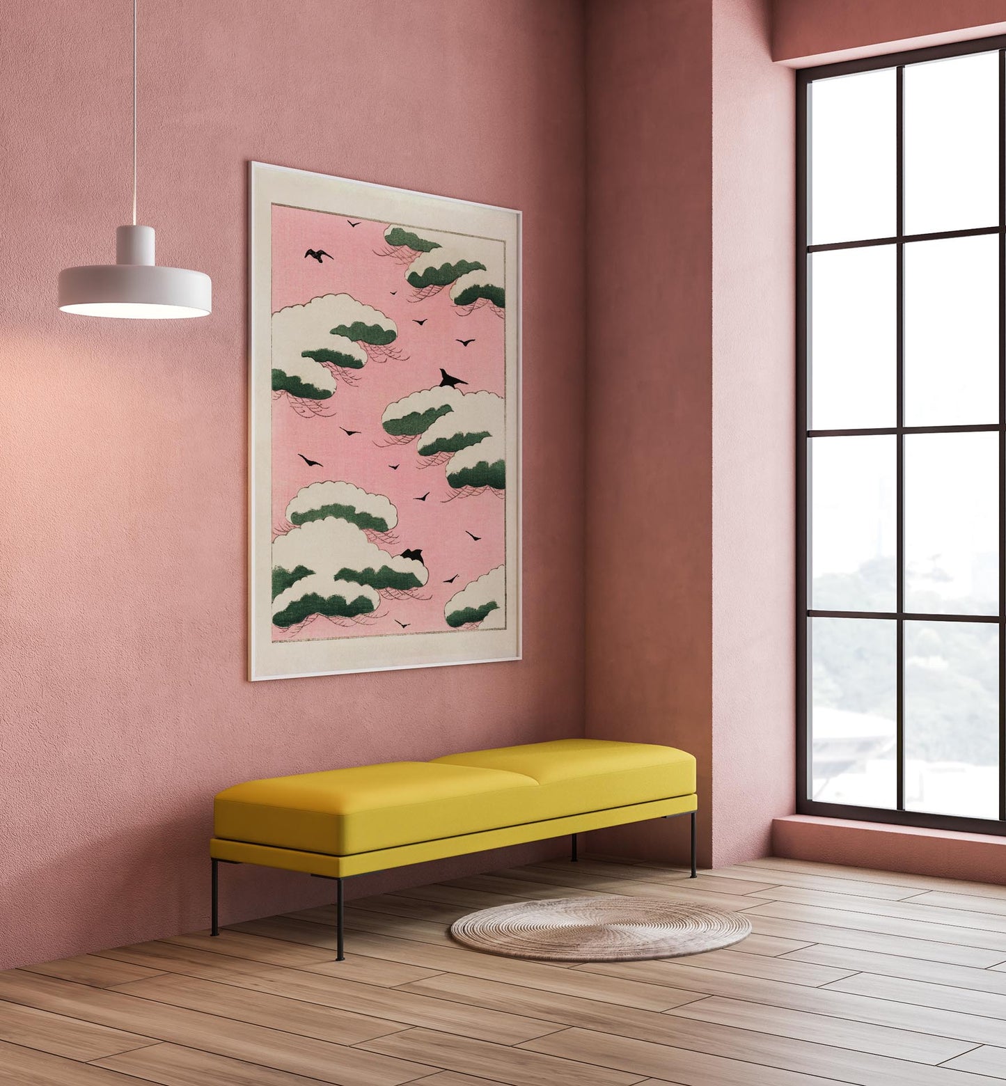 Pink Sky Japanese Art Poster