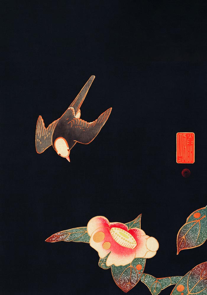 Swallow and Camelia by Ito Jakuchu