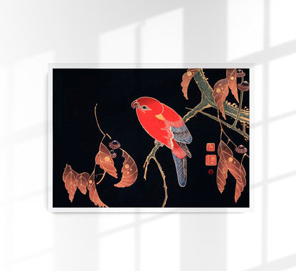 Red Parrot on the Branch of a Tree by Ito Jakuchu