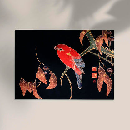 Red Parrot on the Branch of a Tree by Ito Jakuchu