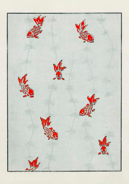 Japanese Koi Fish Pattern Poster