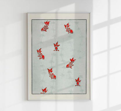 Japanese Koi Fish Pattern Poster