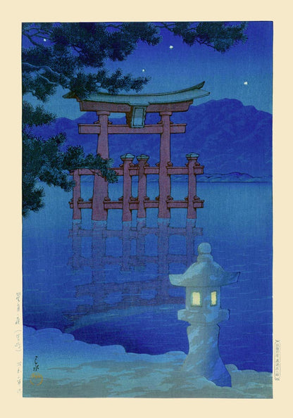 Starlit Night at Miyajima by Hasui