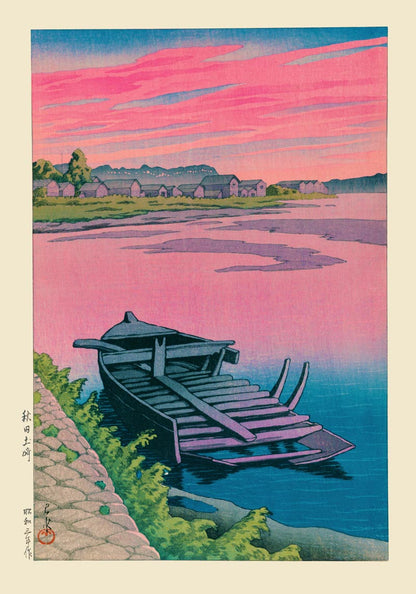 Akita Tsuchizaki by Hasui Poster