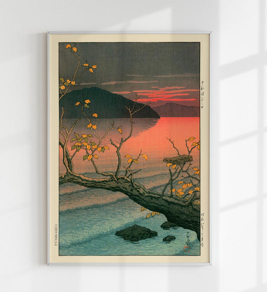 Nenokuchi Lake by Hasui Poster