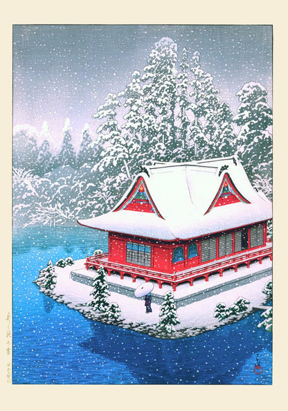 Snow at Inokashira by Hasui