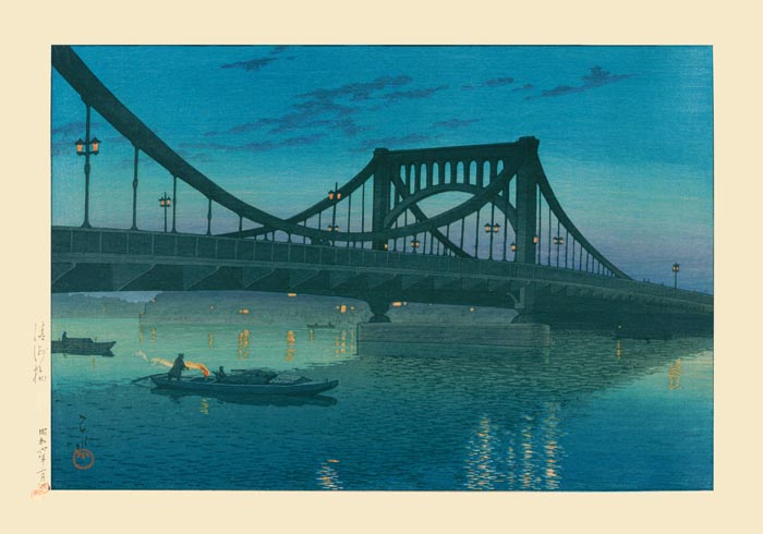 Kiyosu Bridge Art Print by Kawase Hasui